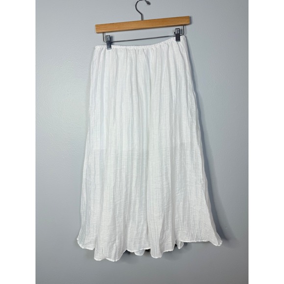 J.Crew Pleated drawstring maxi skirt in linen blend XS White NWT - Picture 4 of 8
